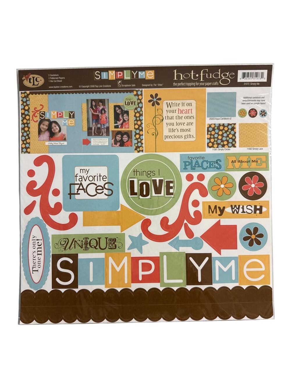 TLC 2008 Hot Fudge Simply Me Scrapbook Embellishment Sticker Set New